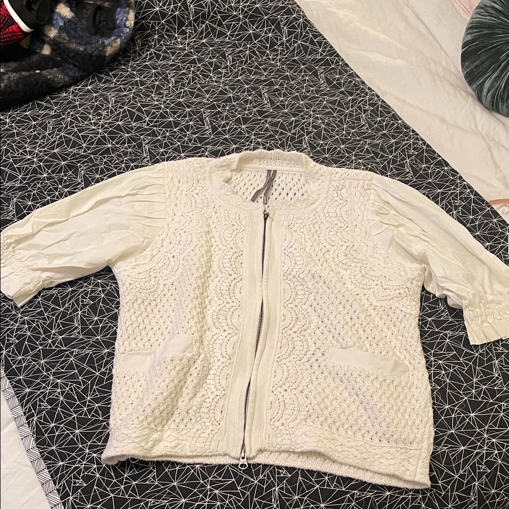 Anthropologie Cream Textured Women's Jacket